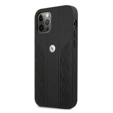 Originalus dėklas BMW BMHCP12MRSPPK iPhone 12/12 Pro 6,1"  Juodas hardcase Leather Curve Perforate 1