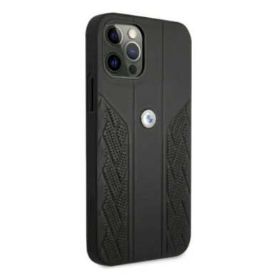 Originalus dėklas BMW BMHCP12MRSPPK iPhone 12/12 Pro 6,1"  Juodas hardcase Leather Curve Perforate 3