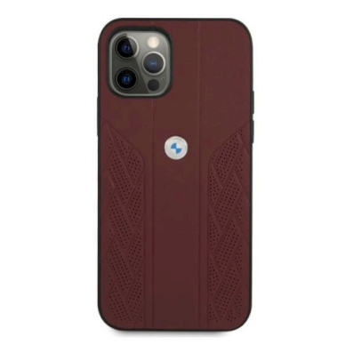 Originalus dėklas BMW BMHCP12MRSPPR iPhone 12/12 Pro 6,1" Raudonas hardcase Leather Curve Perforate 2