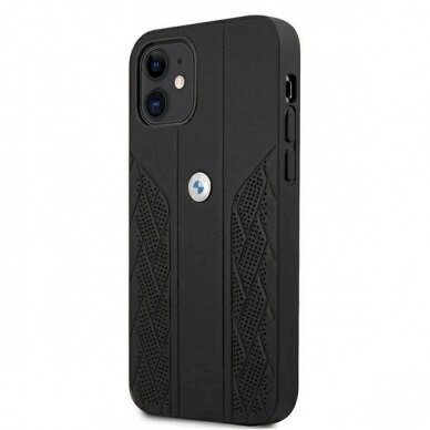 Originalus dėklas BMW BMHCP12SRSPPK iPhone 12 mini 5,4"  Juodas hardcase Leather Curve Perforate 1