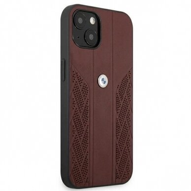 Originalus dėklas BMW BMHCP13MRSPPR iPhone 13 6,1" Raudonas hardcase Leather Curve Perforate 2