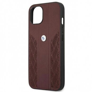 Originalus dėklas BMW BMHCP13MRSPPR iPhone 13 6,1" Raudonas hardcase Leather Curve Perforate 4