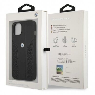 Originalus dėklas BMW BMHCP13SRSPPK iPhone 13 mini 5,4"  Juodas hardcase Leather Curve Perforate 7