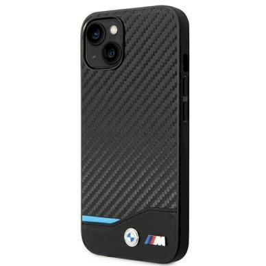 Originalus dėklas BMW BMHCP14M22NBCK iPhone 14 Plus 6.7 Juodas Leather Carbon 1