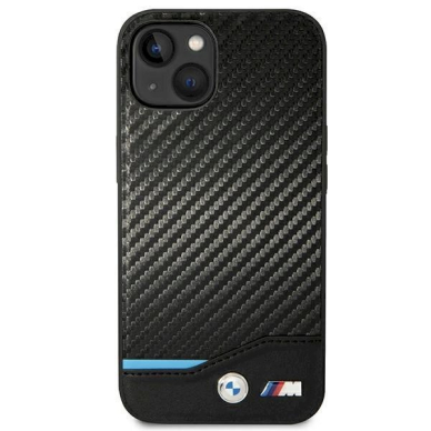 Originalus dėklas BMW BMHCP14M22NBCK iPhone 14 Plus 6.7 Juodas Leather Carbon 2