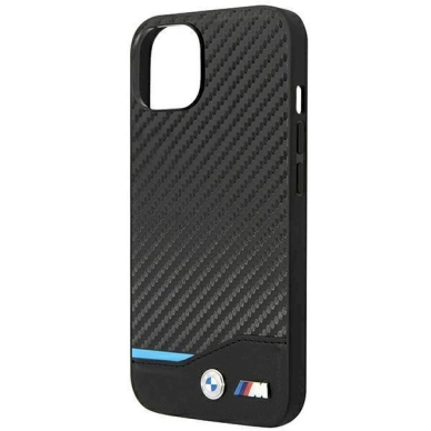 Originalus dėklas BMW BMHCP14M22NBCK iPhone 14 Plus 6.7 Juodas Leather Carbon 5