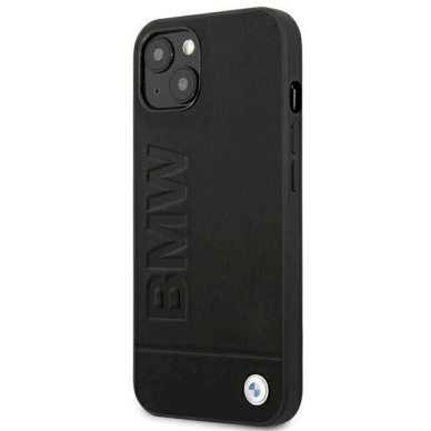 Originalus dėklas BMW BMHCP14MSLLBK iPhone 14 Plus 6.7 Juodas Leather Stamp 1