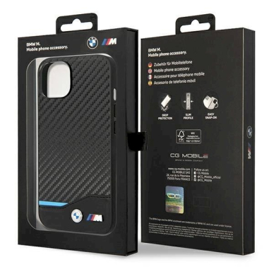 Originalus dėklas BMW BMHCP14S22NBCK iPhone 14 6.1 Juodas Leather Carbon 7