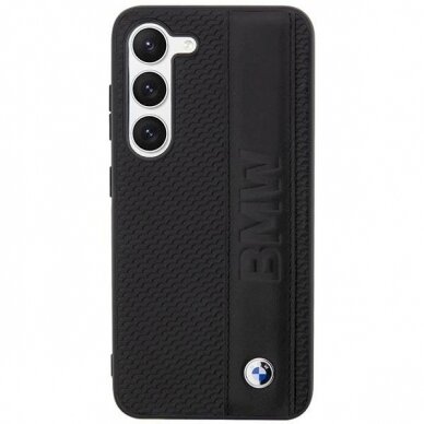 Originalus dėklas BMW BMHCS23M22RDPK S23+ S916 Juodas hardcase Leather Textured &amp  Stripe 2