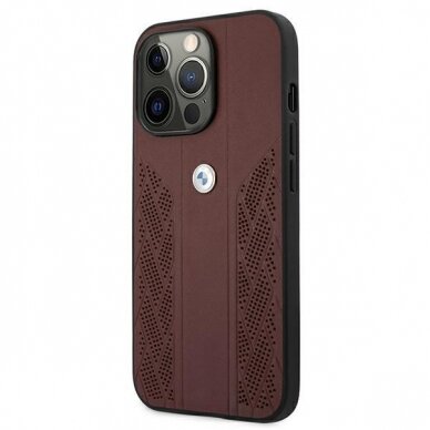 Originalus dėklas BMW Leather Curve iPhone 13 Pro raudonas 1