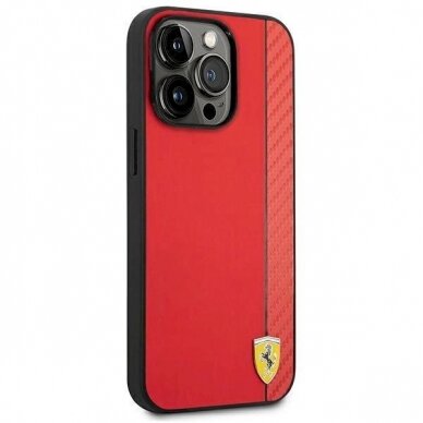 Originalus dėklas Ferrari FEHCP14LAXRE iPhone 14 Pro 6.1  Raudonas hardcase Carbon 3