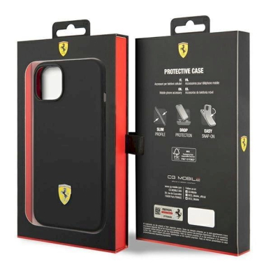 Originalus dėklas Ferrari FEHCP14MSIBBK iPhone 14 Plus 6.7  Juodas hardcase Silicone Metal Logo 7