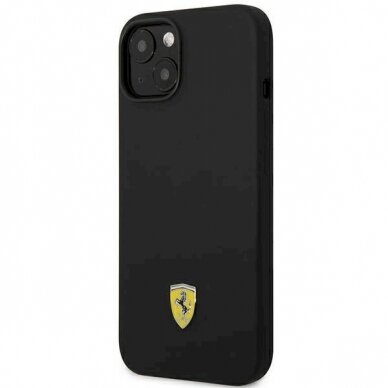 Originalus dėklas Ferrari FEHCP14SSIBBK iPhone 14 6.1  Juodas hardcase Silicone Metal Logo 1