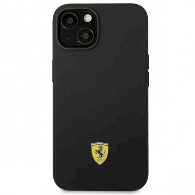 Originalus dėklas Ferrari FEHCP14SSIBBK iPhone 14 6.1  Juodas hardcase Silicone Metal Logo 2