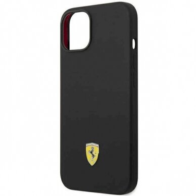 Originalus dėklas Ferrari FEHCP14SSIBBK iPhone 14 6.1  Juodas hardcase Silicone Metal Logo 5