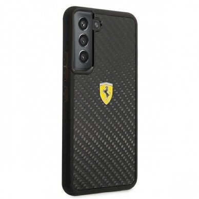 Originalus dėklas Ferrari FEHCS22SFCAK S22 S901 Juodas hardcase On Track Real Carbon 3