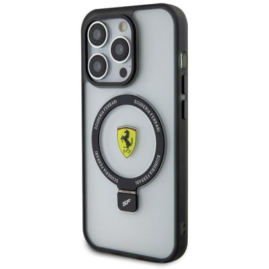 Originalus dėklas Ferrari FEHMP15LUSCAH iPhone 15 Pro 6.1  Permatomas hardcase Ring Stand 2023 Collection MagSafe 1