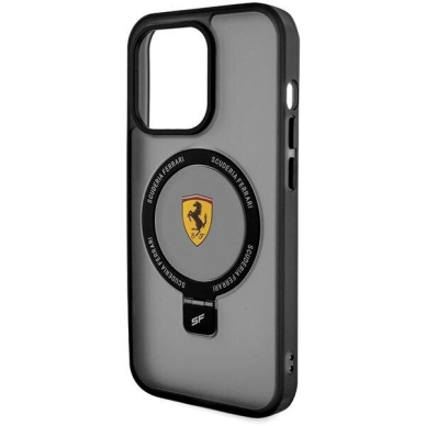 Originalus dėklas Ferrari FEHMP15SUSCAK iPhone 15 6.1  Juodas hardcase Ring Stand 2023 Collection MagSafe 5