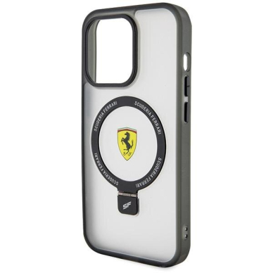 Originalus dėklas Ferrari FEHMP15XUSCAH iPhone 15 Pro Max 6.7  Permatomas hardcase Ring Stand 2023 Collection MagSafe 5