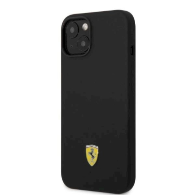 Originalus dėklas Ferrari FEHMSIP14MBK iPhone 14 Plus 6.7  Juodas hardcase Silicone Metal Logo Magsafe 1