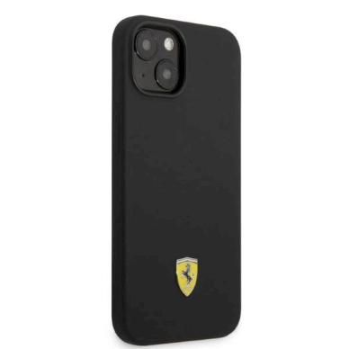 Originalus dėklas Ferrari FEHMSIP14MBK iPhone 14 Plus 6.7  Juodas hardcase Silicone Metal Logo Magsafe 3