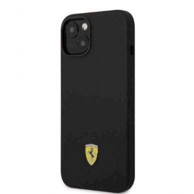 Originalus dėklas Ferrari FEHMSIP14SBK iPhone 14 6.1  Juodas hardcase Silicone Metal Logo Magsafe 1