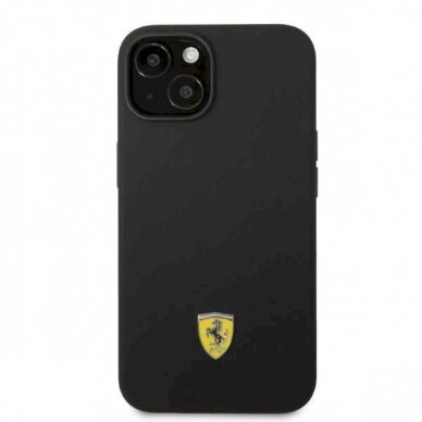 Originalus dėklas Ferrari FEHMSIP14SBK iPhone 14 6.1  Juodas hardcase Silicone Metal Logo Magsafe 2