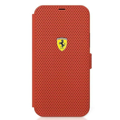 Originalus dėklas Ferrari FESPEFLBKP12SRE iPhone 12 mini 5.4  Raudonas book On Track Perforated 3