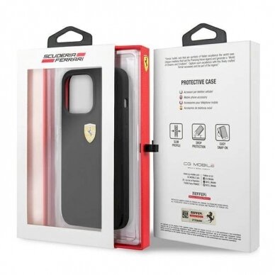 Originalus dėklas Ferrari FESSIHCP13XBK iPhone 13 Pro Max 6.7  Juodas hardcase Silicone 7