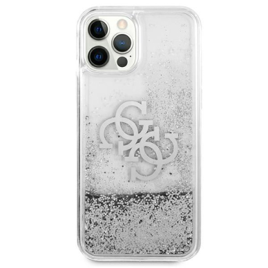 Originalus dėklas Guess Big Liquid Glitter iPhone 12 Pro Max Sidabrinis GUHCP12LLG4GSI 2