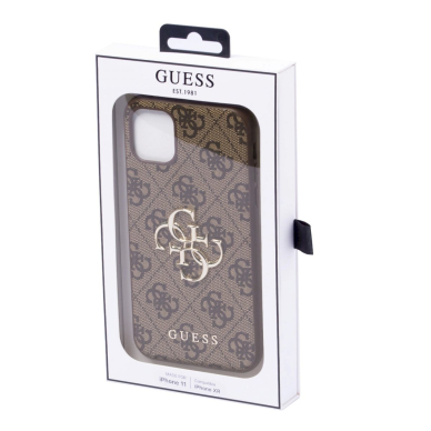 Originalus dėklas Guess case skirta iPhone 11 / XR from the 4G Big Metal Logo series - Rudas 11