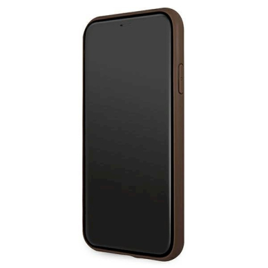 Originalus dėklas Guess case skirta iPhone 11 / XR from the 4G Big Metal Logo series - Rudas 4