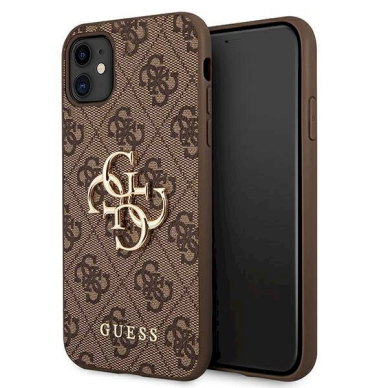 Originalus dėklas Guess case skirta iPhone 11 / XR from the 4G Big Metal Logo series - Rudas