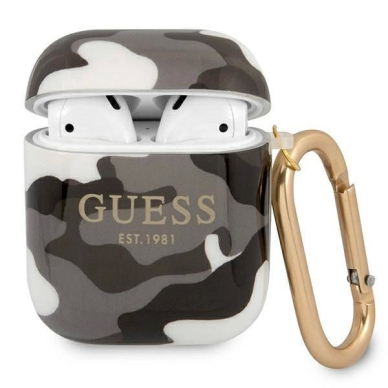 Originalus dėklas Guess GUA2UCAMG AirPods cover Juodas Camo Collection