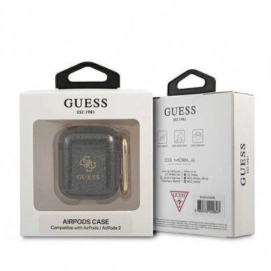 Originalus dėklas Guess GUA2UCG4GK AirPods cover Juodas Glitter Collection 2