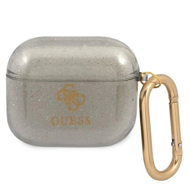 Originalus dėklas Guess GUA3UCG4GK AirPods 3 cover Juodas Glitter Collection