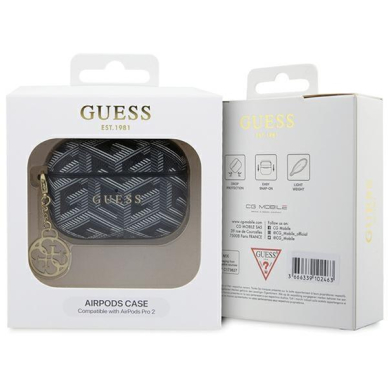 Originalus dėklas Guess GUAP2PGCE4CK case skirta AirPods Pro 2 cover - Juodas GCube Charm 3