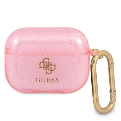 Originalus dėklas Guess GUAPUCG4GP AirPods Pro cover rožinis/rožinis Glitter Collection