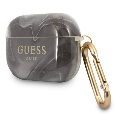 Originalus dėklas Guess GUAPUNMK AirPods Pro cover Juodas Marble Collection 2