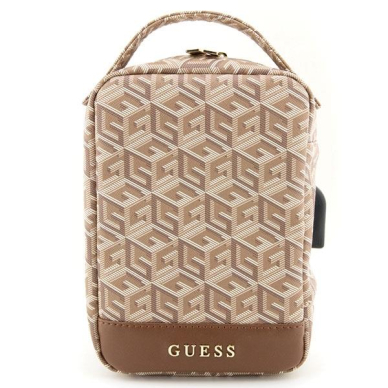 Originalus dėklas Guess GUHBHGCFSEW Organizer bag - Rudas GCube Stripe 1