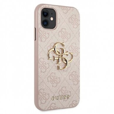 Originalus dėklas Guess GUHCN614GMGPI iPhone 11 6.1 / Xr rožinis / rožinis hardcase 4G Big Metal Logo 3