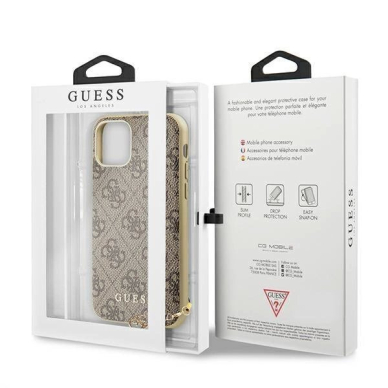 Originalus dėklas Guess GUHCN61GF4GBR iPhone 11 6.1  / Xr Rudas/Rudas hard case 4G Charms Collection 6