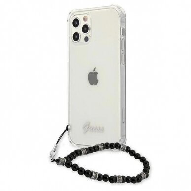 Originalus dėklas Guess GUHCP12LKPSBK iPhone 12 Pro Max 6.7  Permatomas hardcase Juodas Pearl