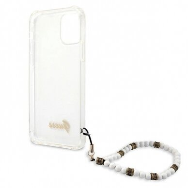 Originalus dėklas Guess GUHCP12LKPSWH iPhone 12 Pro Max 6.7  Permatomas Hardcase Baltas Pearl 6