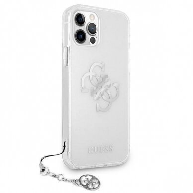 Originalus dėklas Guess GUHCP12LKS4GSI iPhone 12 Pro Max 6.7  Permatomas hardcase 4G Silver Charms Collection 3