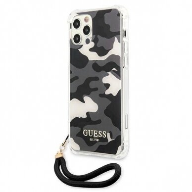 Originalus dėklas Guess GUHCP12LKSARBK iPhone 12 Pro Max 6.7  Juodas hardcase Camo Collection 1