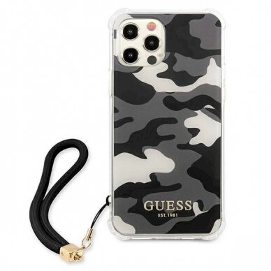 Originalus dėklas Guess GUHCP12LKSARBK iPhone 12 Pro Max 6.7  Juodas hardcase Camo Collection 2