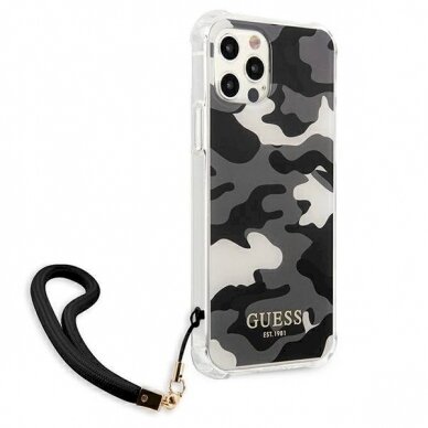 Originalus dėklas Guess GUHCP12LKSARBK iPhone 12 Pro Max 6.7  Juodas hardcase Camo Collection 3