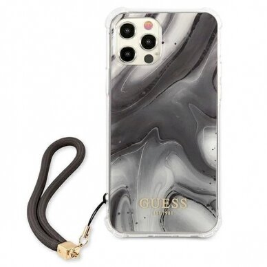 Originalus dėklas Guess GUHCP12LKSMAGR iPhone 12 Pro Max 6.7  Pilkas hardcase Marble Collection 2