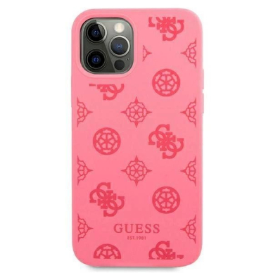 Originalus dėklas Guess GUHCP12LLSPEFU iPhone 12 Pro Max 6.7  Rožinis hard case Peony Collection 2